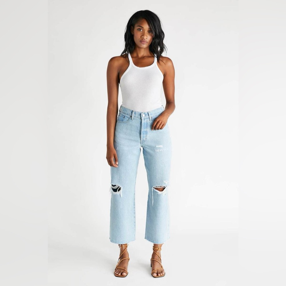 ÉTICA Devon Wide Leg Crop Jean In Mohave River Size 26 New